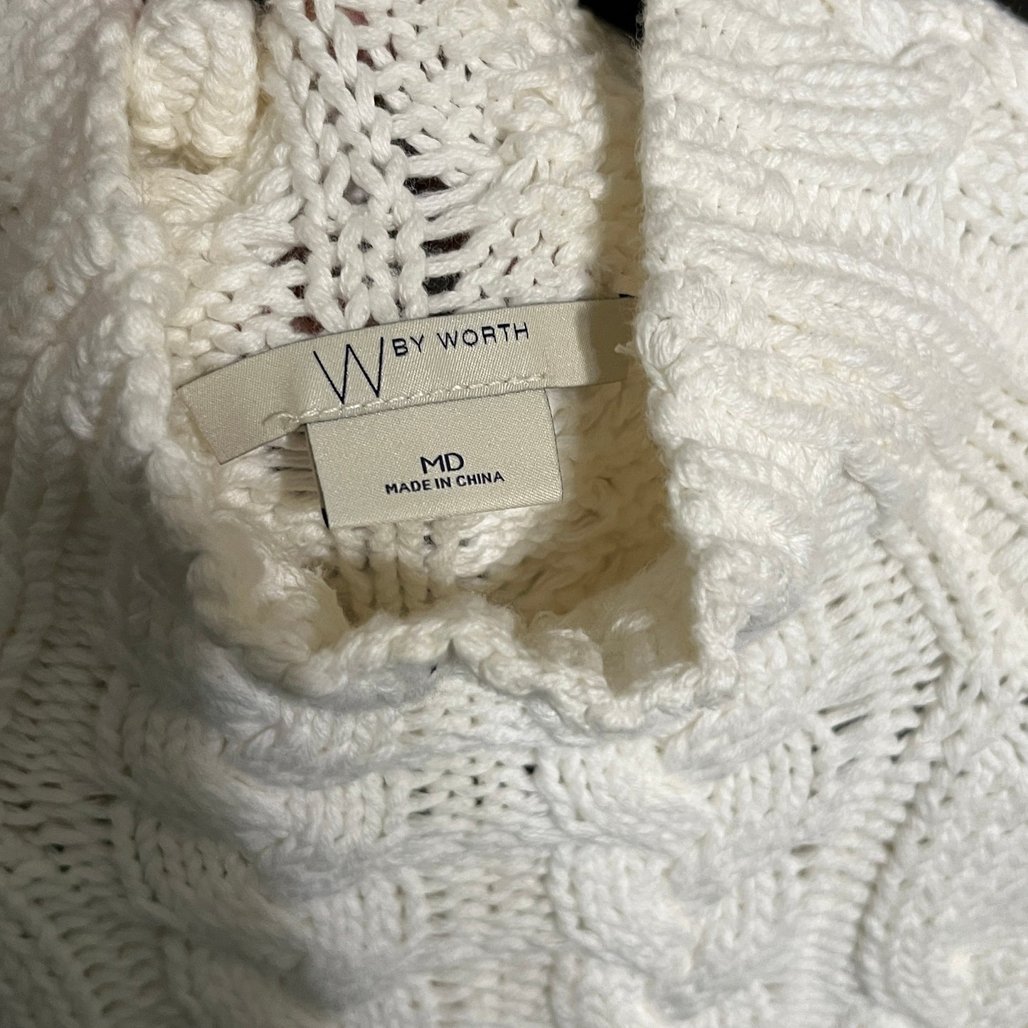 W by Worth Cotton Cream Balloon Sleeve Sweater Sz-Small