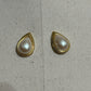 Vintage Monet Gold and Pearl Teardrop Pierced Earrings