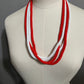 Red & White Beaded Necklace Set