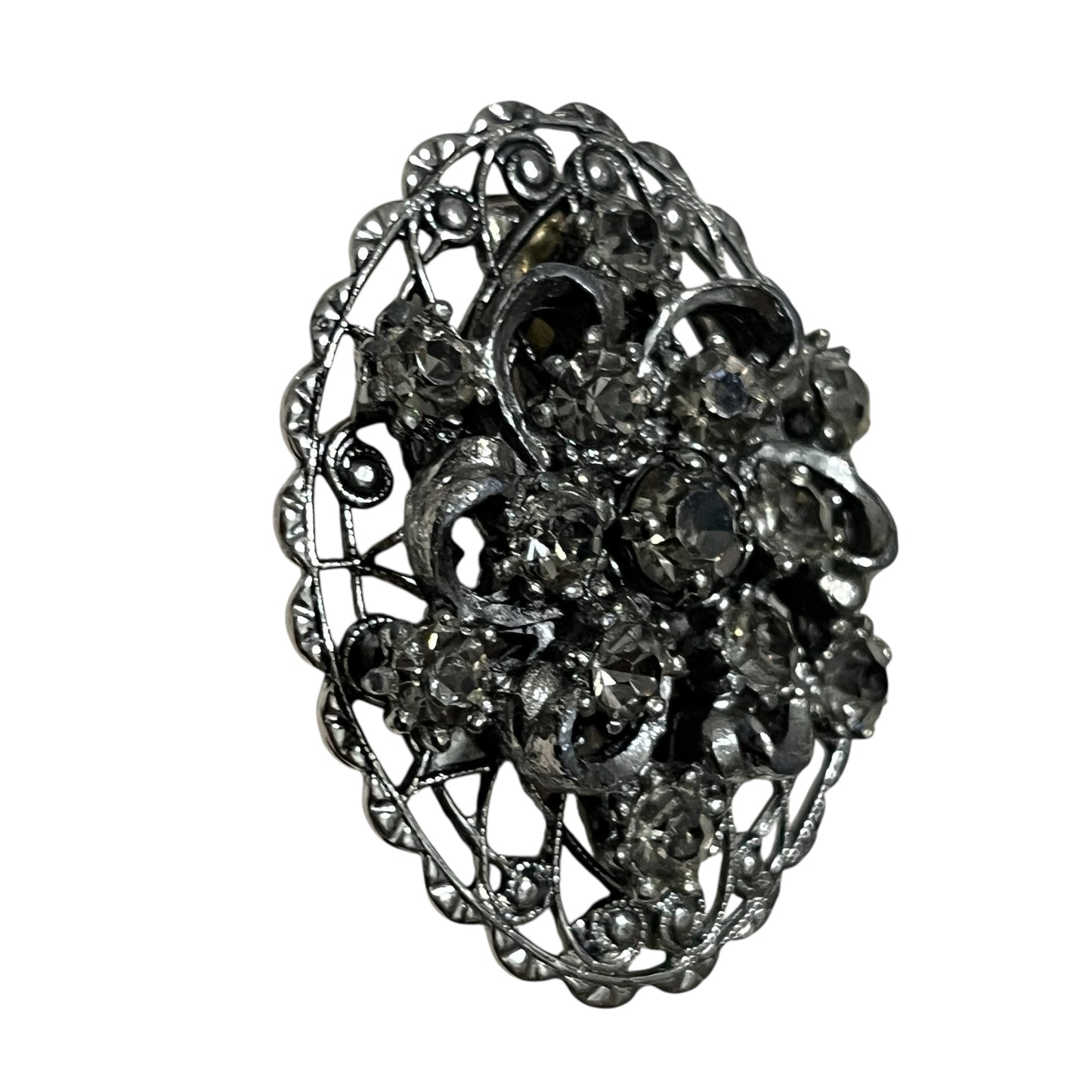 Vintage Silver Floral Brooch
