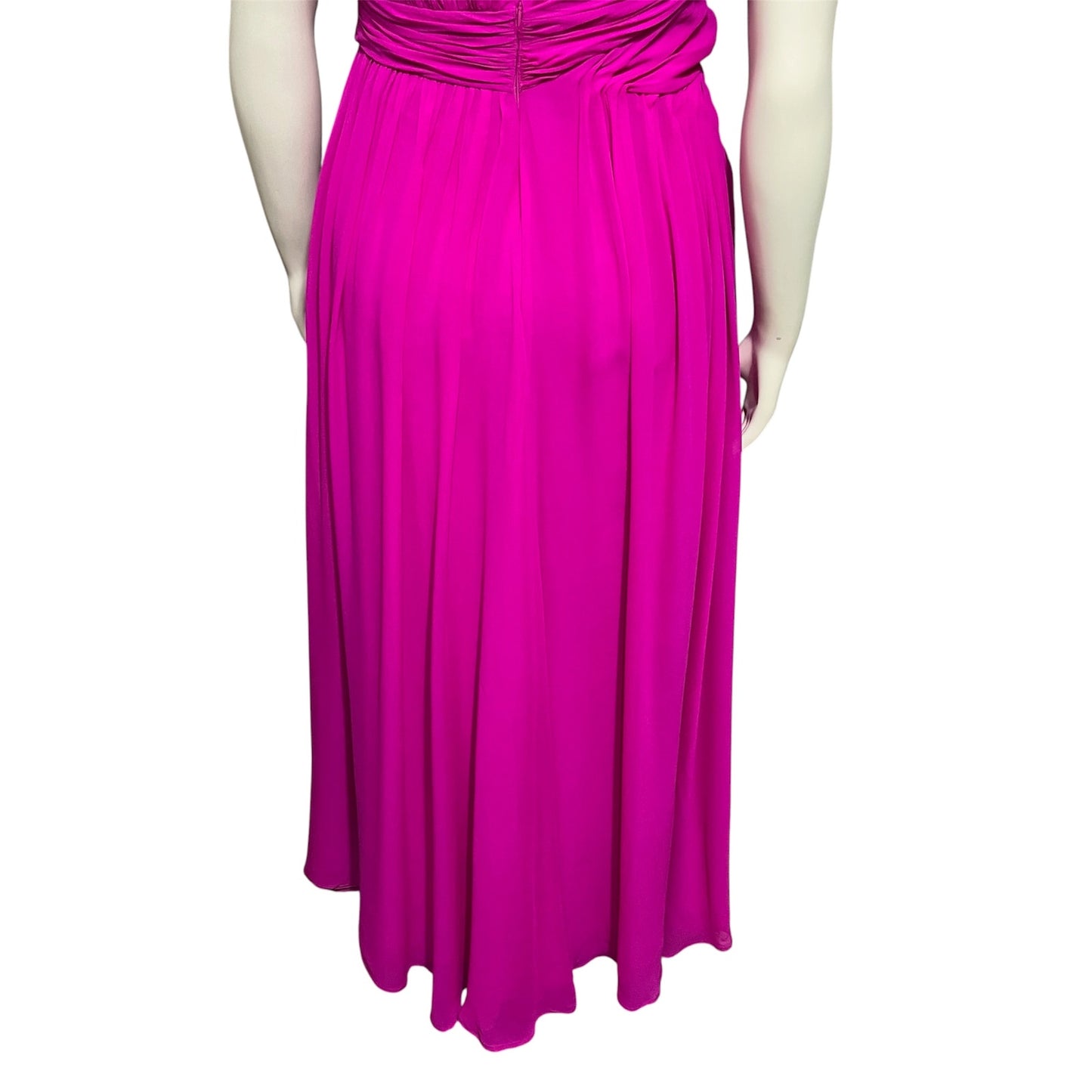 Badgley Mischka Women’s Special Occasion 100% Silk Fushia Pink Dress Sz-8
