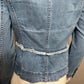 BB Dakota 100% Cotton Lightwash Denim Fringe Jacket Sz-Medium