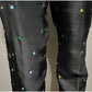 S.L.B Black 100% Silk Multicolored Dots Dress Pants Sz-8P