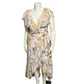 Lulus Floral Ruffle High Low V-Neck Flowy Wrap Dress Sz-Medium