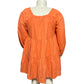 Universal Thread Vibrant Orange Cotton Pleated Flared Dress Sz-XL