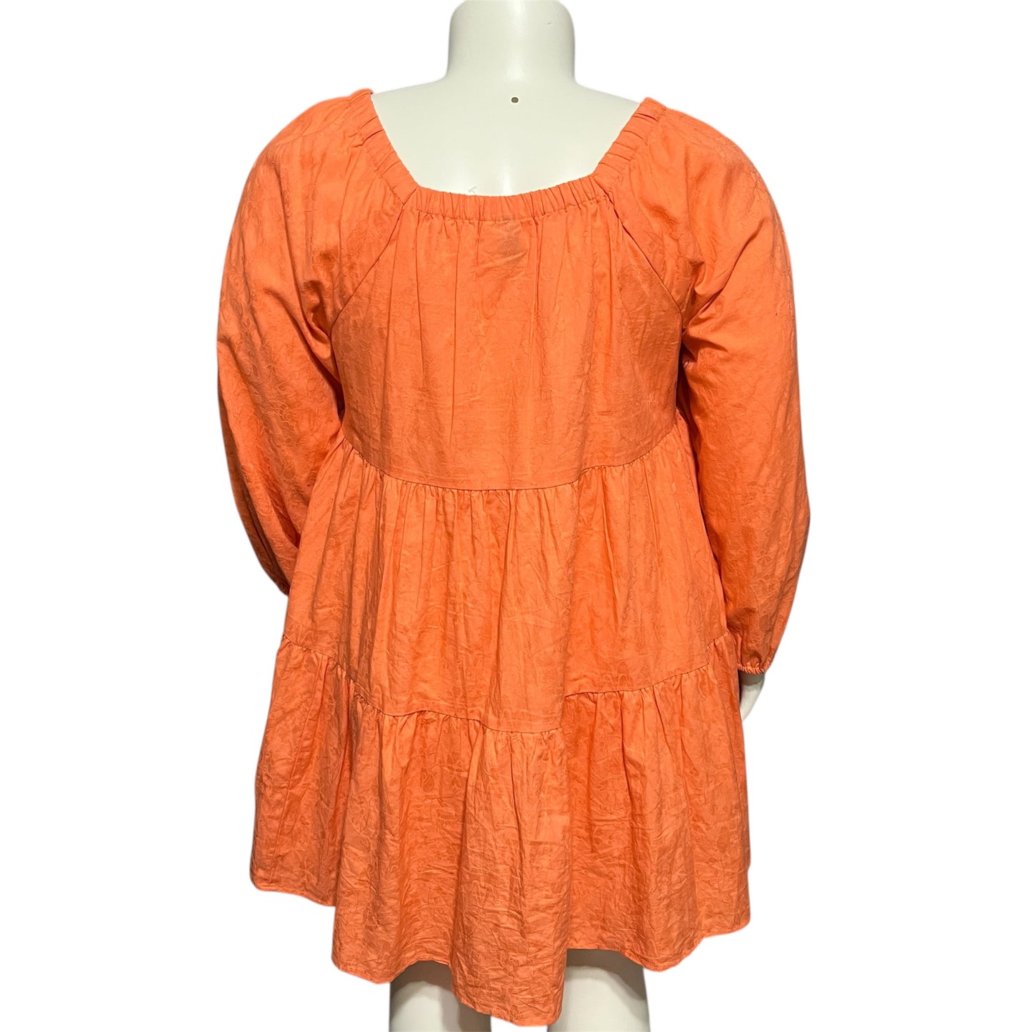 Universal Thread Vibrant Orange Cotton Pleated Flared Dress Sz-XL