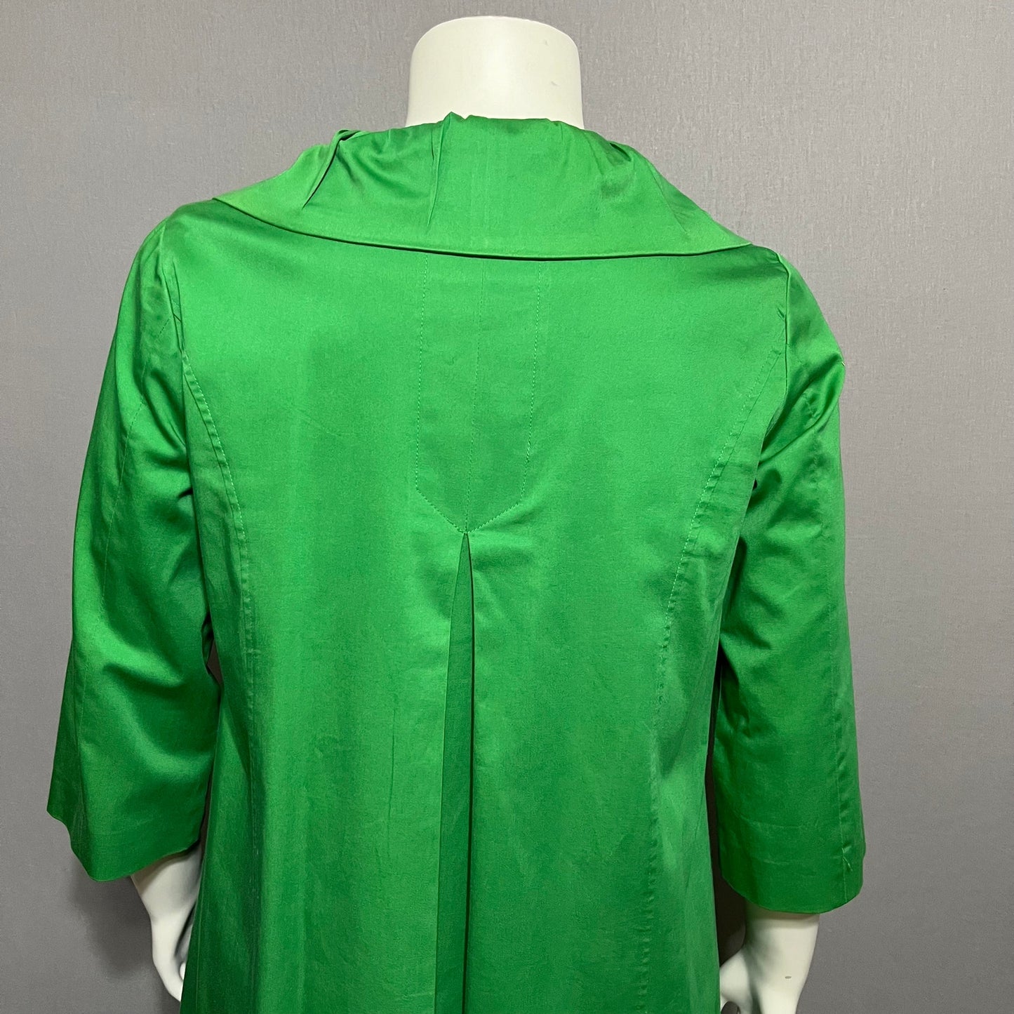 Newport News Green Cotton Swing Midi Length Rain Jacket Sz-14 (Large)