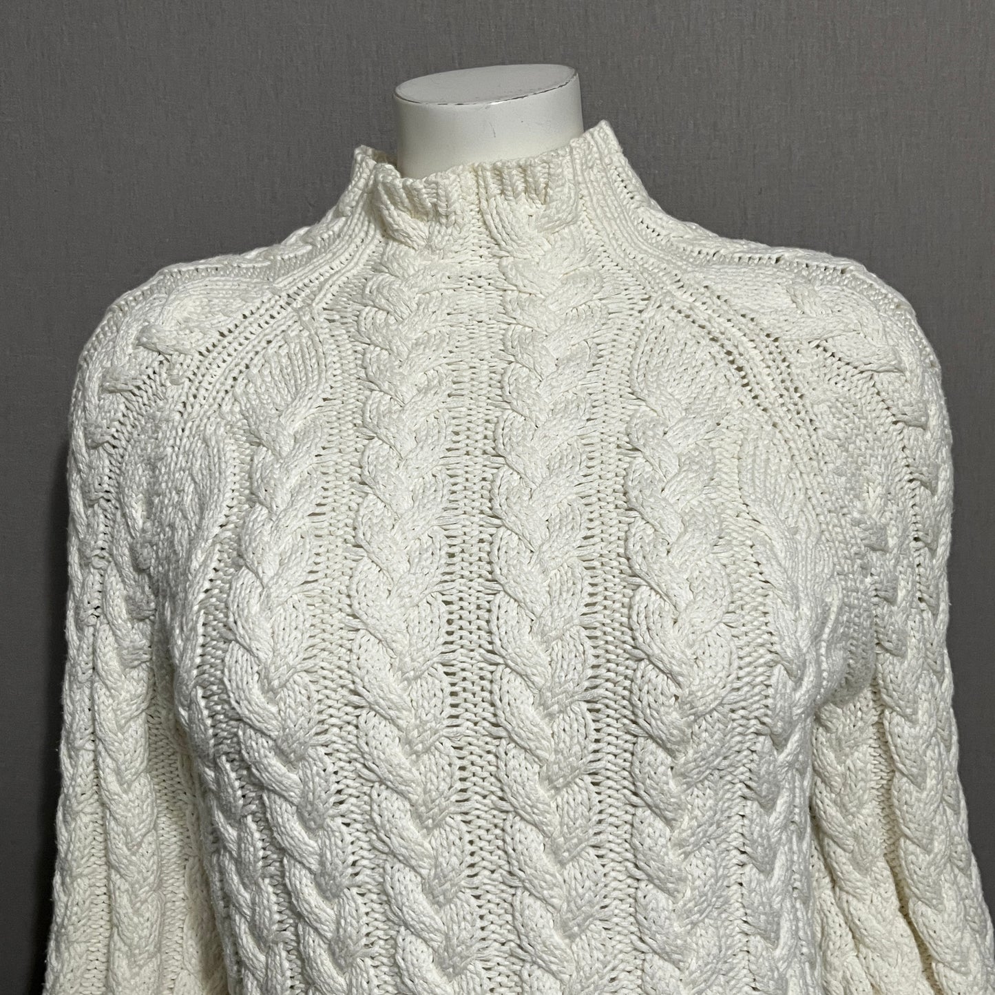 W by Worth Cotton Cream Balloon Sleeve Sweater Sz-Small
