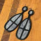 Wooden Brown and Black Drop Earrings