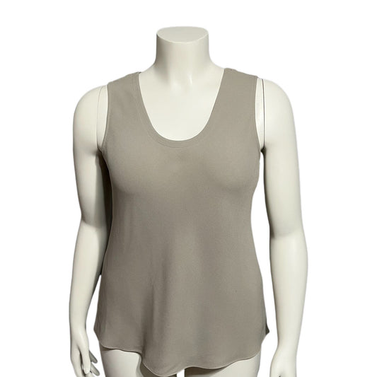 Eileen Fisher Ecru Silk Tank Camisole Sleeveless Top Sz-Large