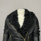 Wilsons Leather Lamb Fur Collar Genuine Leather Moto Jacket Sz-Xl