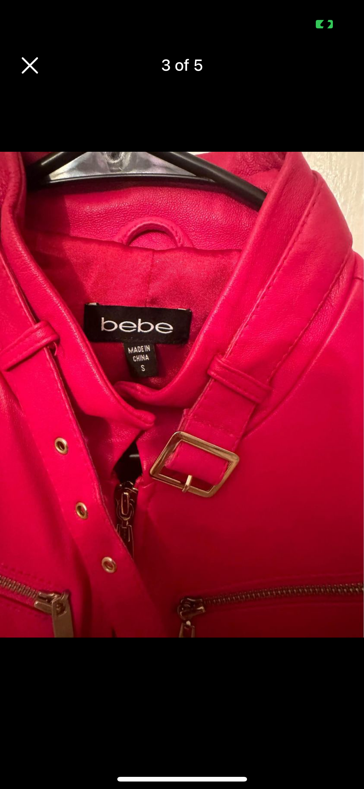 Bebe Pink 100% Leather Jacket Sz-Small
