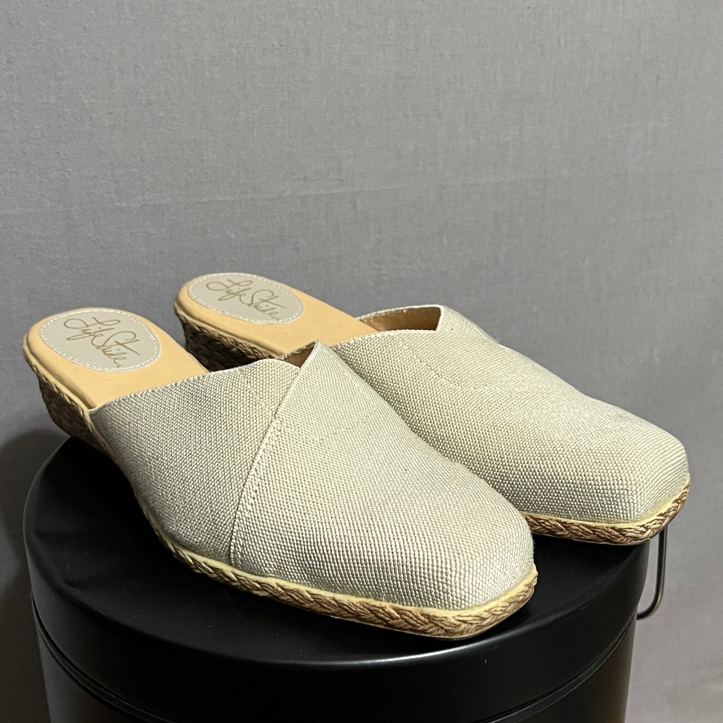 Life Stride Cream Slip-On Mules