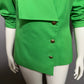 Ebony Spiegel Vintage Green Asymmetrical Artsy Fold Over Blazer Sz-14 (Large)