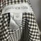 Jones New York Gingham Brown Button Front Top Sz-12