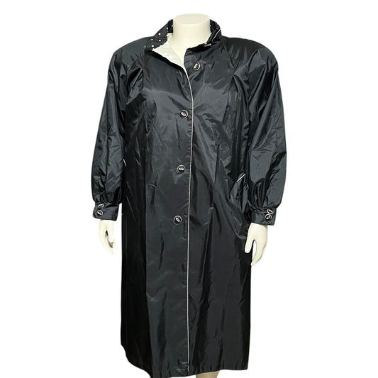 Worthington Black and White Polka Dot Rain Jacket Sz-18W