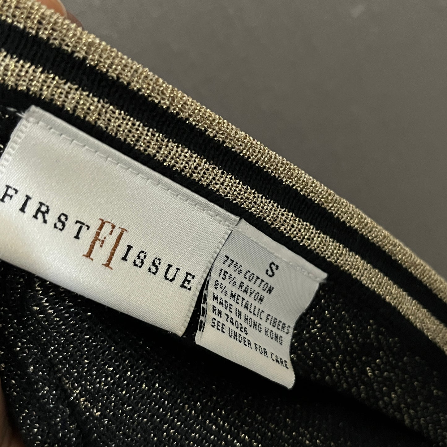 Vintage Holiday Black Cardigan with Gold Star Pattern