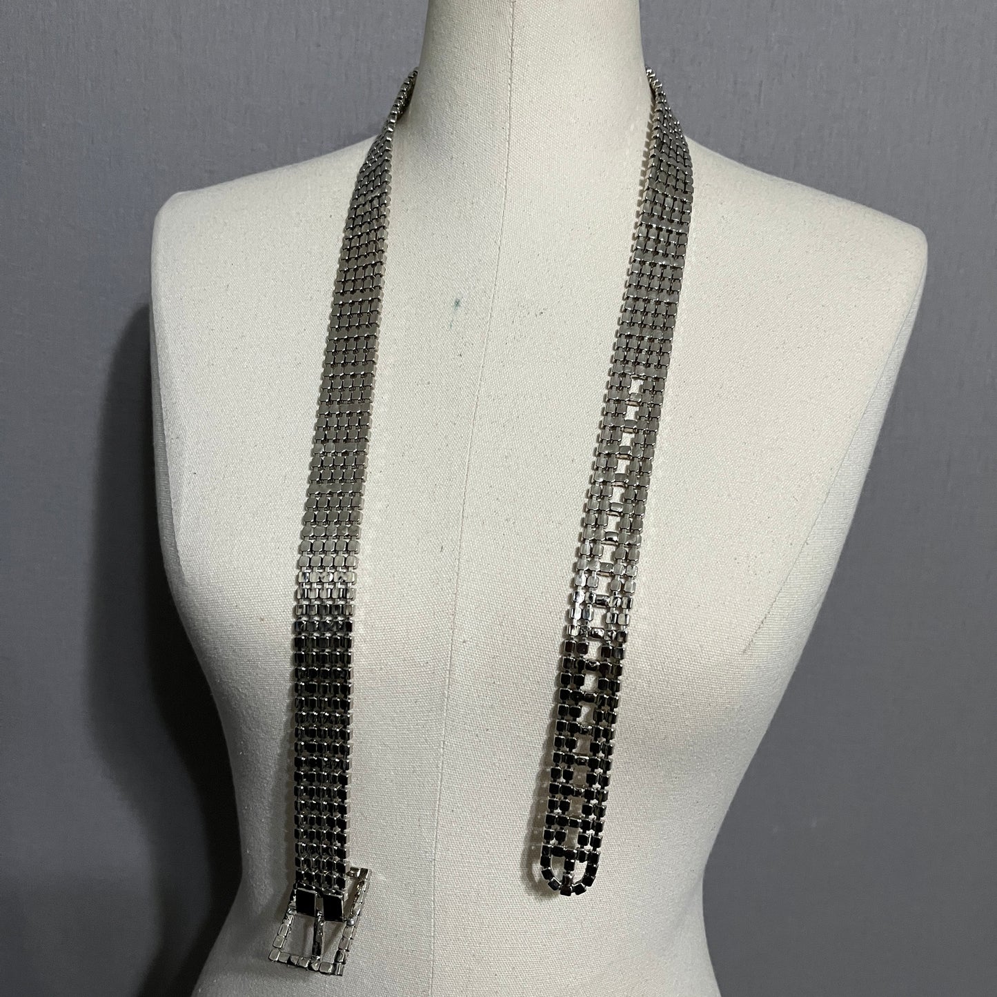 Neiman Marcus Silver Rhinestone Sparkle  Belt Sz-Med/Lg