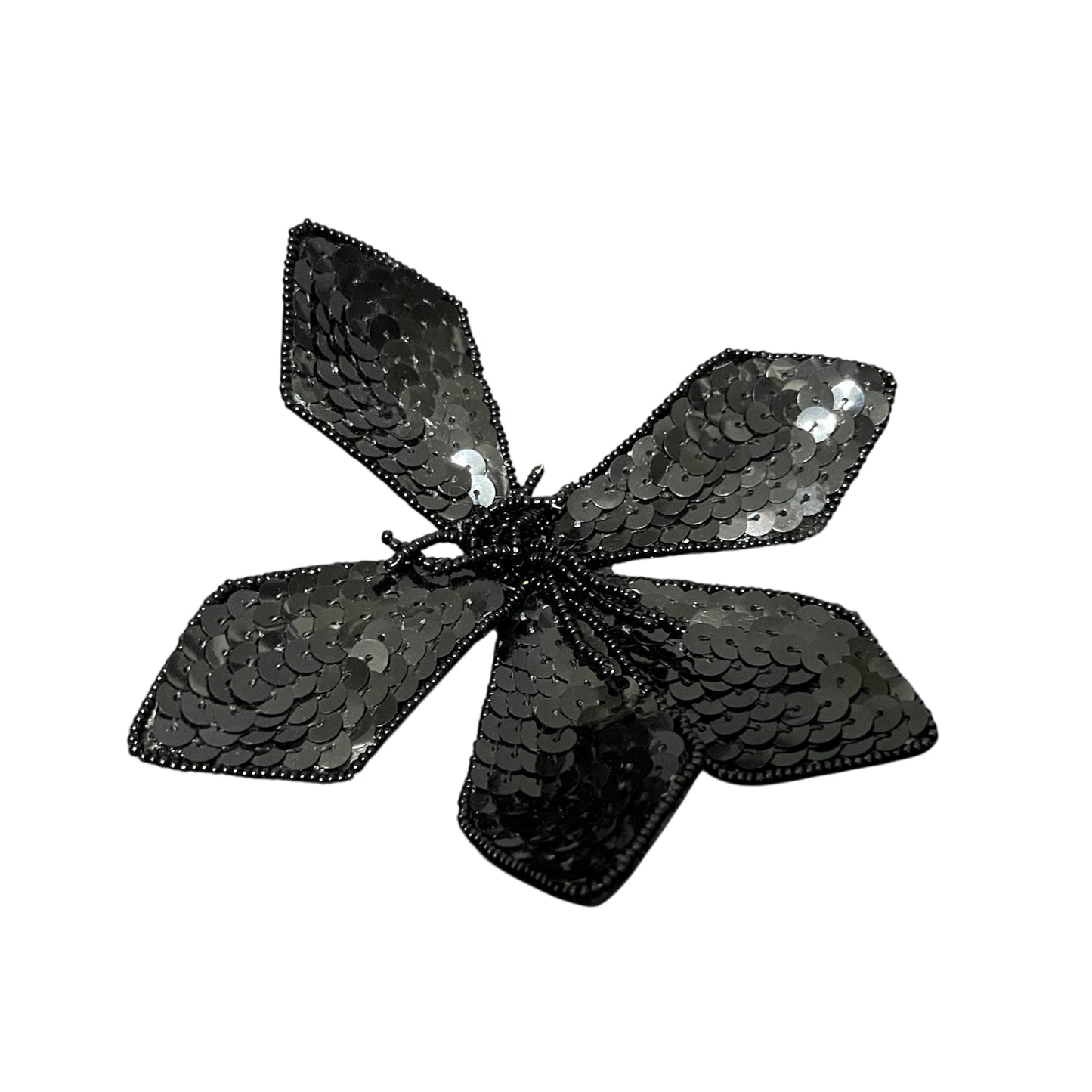 Baki Elegant Black Sequin Flower Brooch