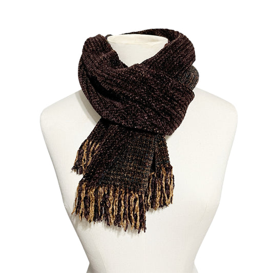 Chic Dark Brown and Tan Scarf