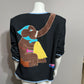 Daniel K Cotton Elephant Black Artsy Blazer Sz-Medium