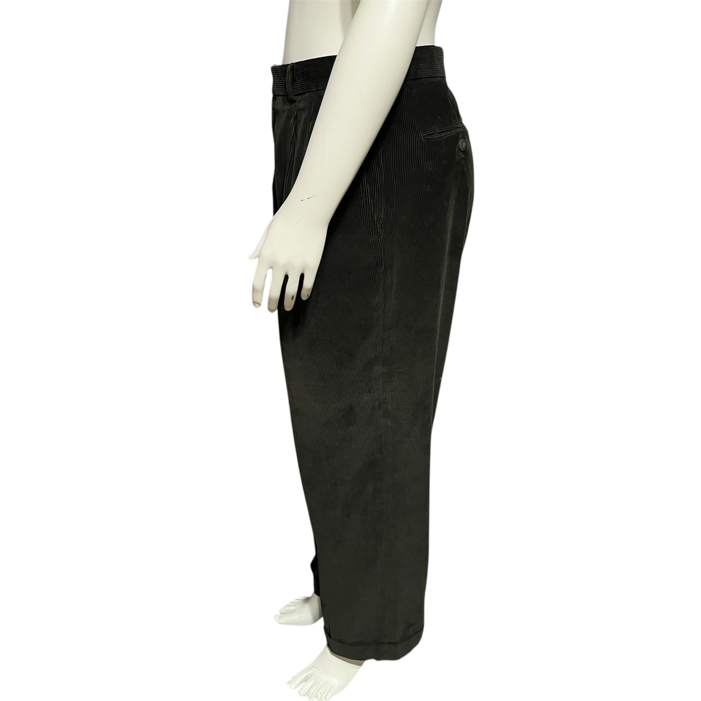 Linea Naturale Cashmere Olive Green Corduroy Pants Unisex Sz-36 or Large