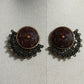 Artsy Brown and Gold Oversized Clip On Earrings