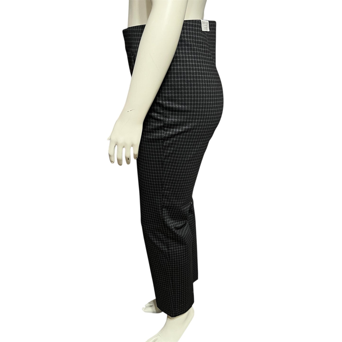 Chico's Elegant Black Slimming Check Print Ankle Pant Sz-2R