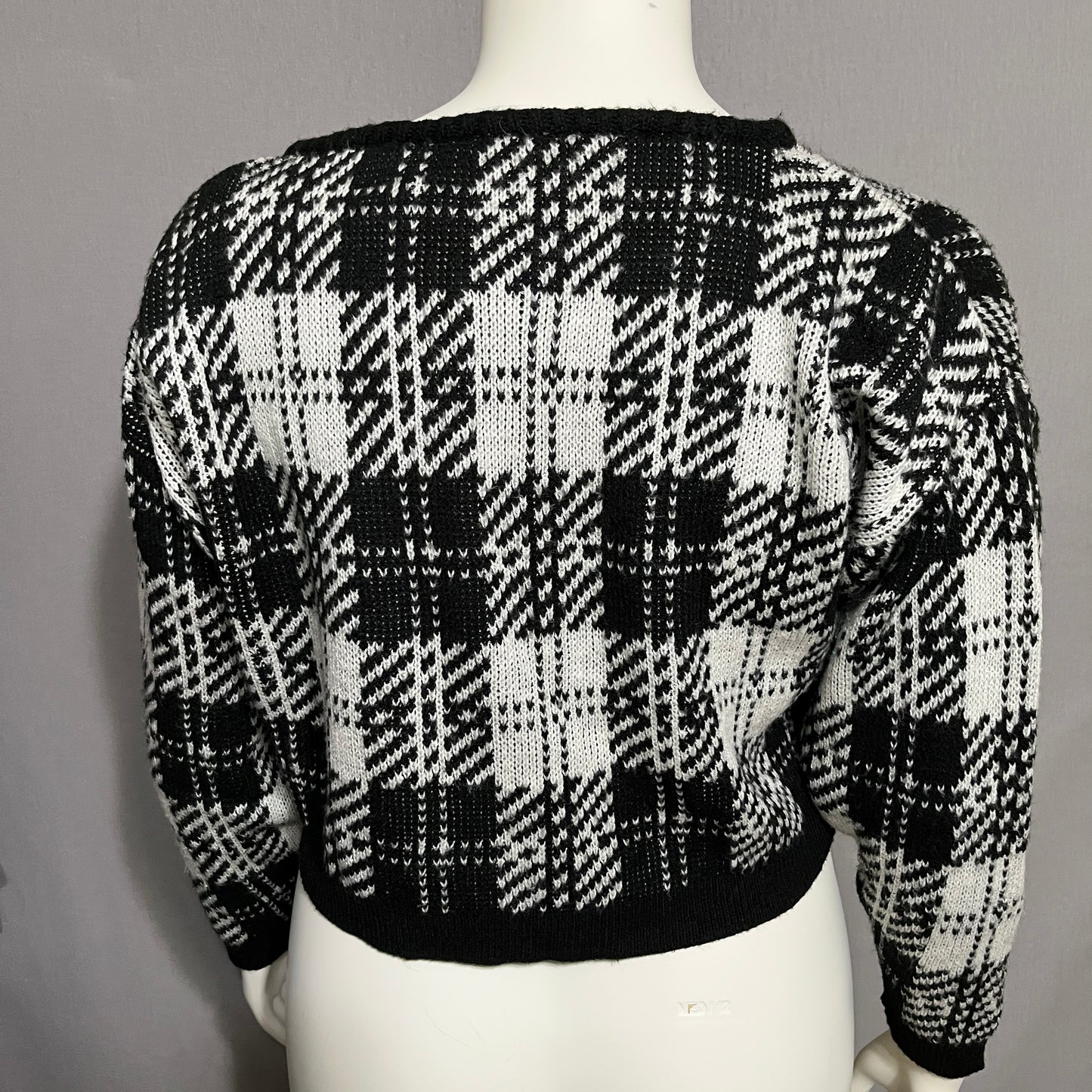 Vintage America Black and White Checkered Sweater