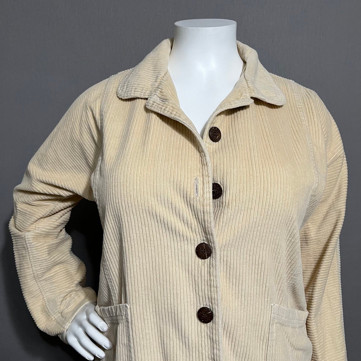 Danielle Martin Cream Corduroy 100% Cotton Jacket Sz-XL