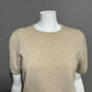 Saks Fifth Avenue 100% Cashmere Tan Short Sleeve Sweater Sz Extra Large