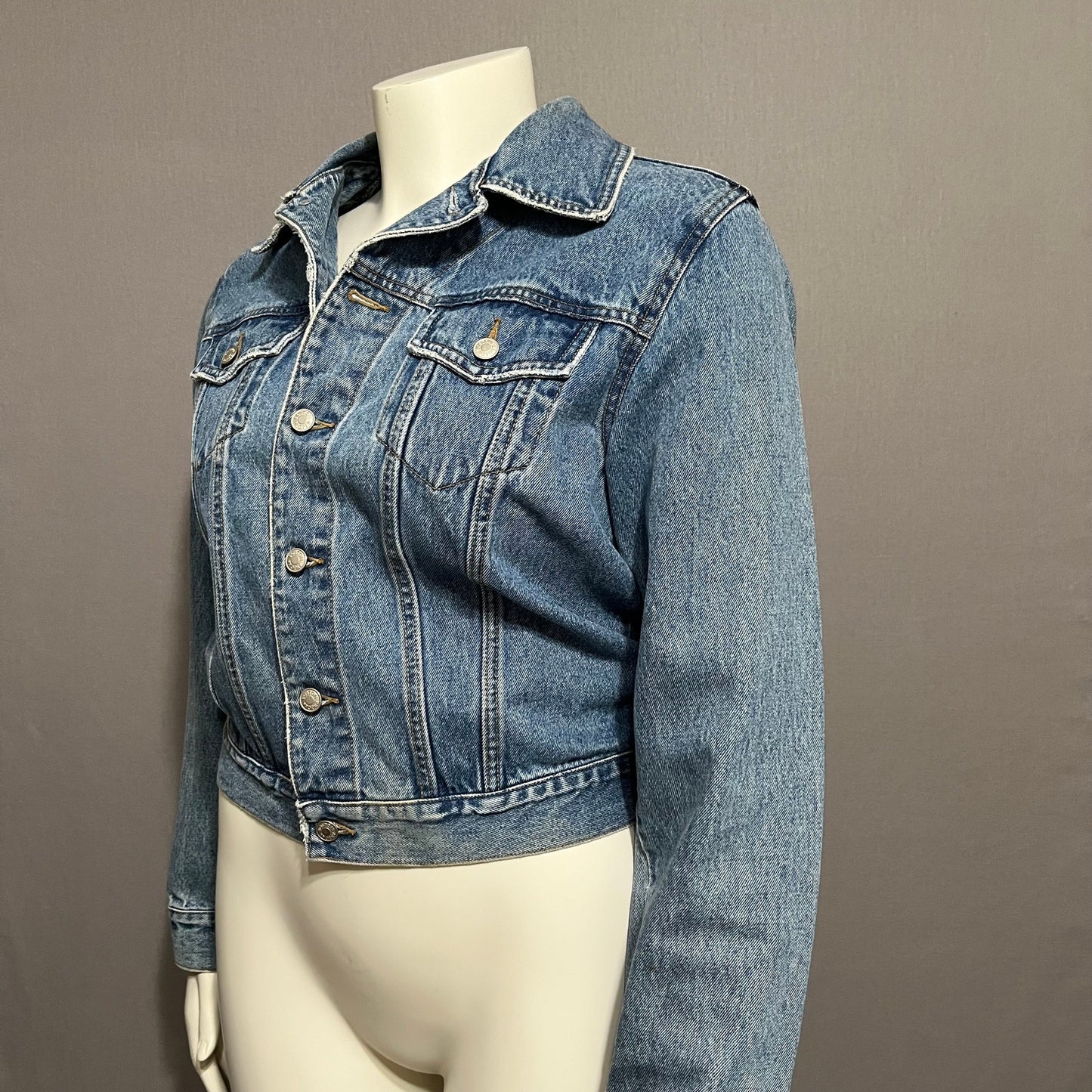 Boston Proper Denim 100% Cotton Cropped Jacket Sz-12