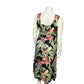 Vintage Tommy Bahama Tropical Parrot Print 100% Silk Floral Maxi Dress Sz-10