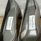 Carriage Court Vintage Grey Geometric Print Pointy Toe Kitten Heel Sz-7 1/2 B