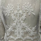 Belle France Sheer White Mesh Lace Embroidery Open Shrug Sz-Large