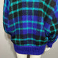 I.B Diffusion Plaid Chunky Knit Wool Mohair Cardigan Sweater Sz-Medium