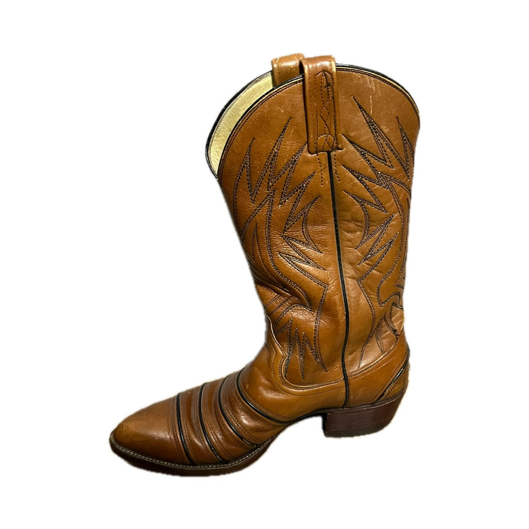 Dan Post Leather Cognac Cowboy Western Men’s Sz-9 1/2