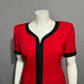 Dani Max Lois Synder Vintage Red Suit Zip Front Career Dress Sz-14 (Large)