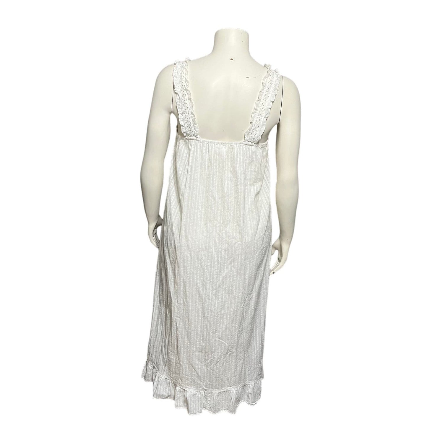 Rachel Ashwell White 100% Cotton Ruffle Nightgown Sz-Medium