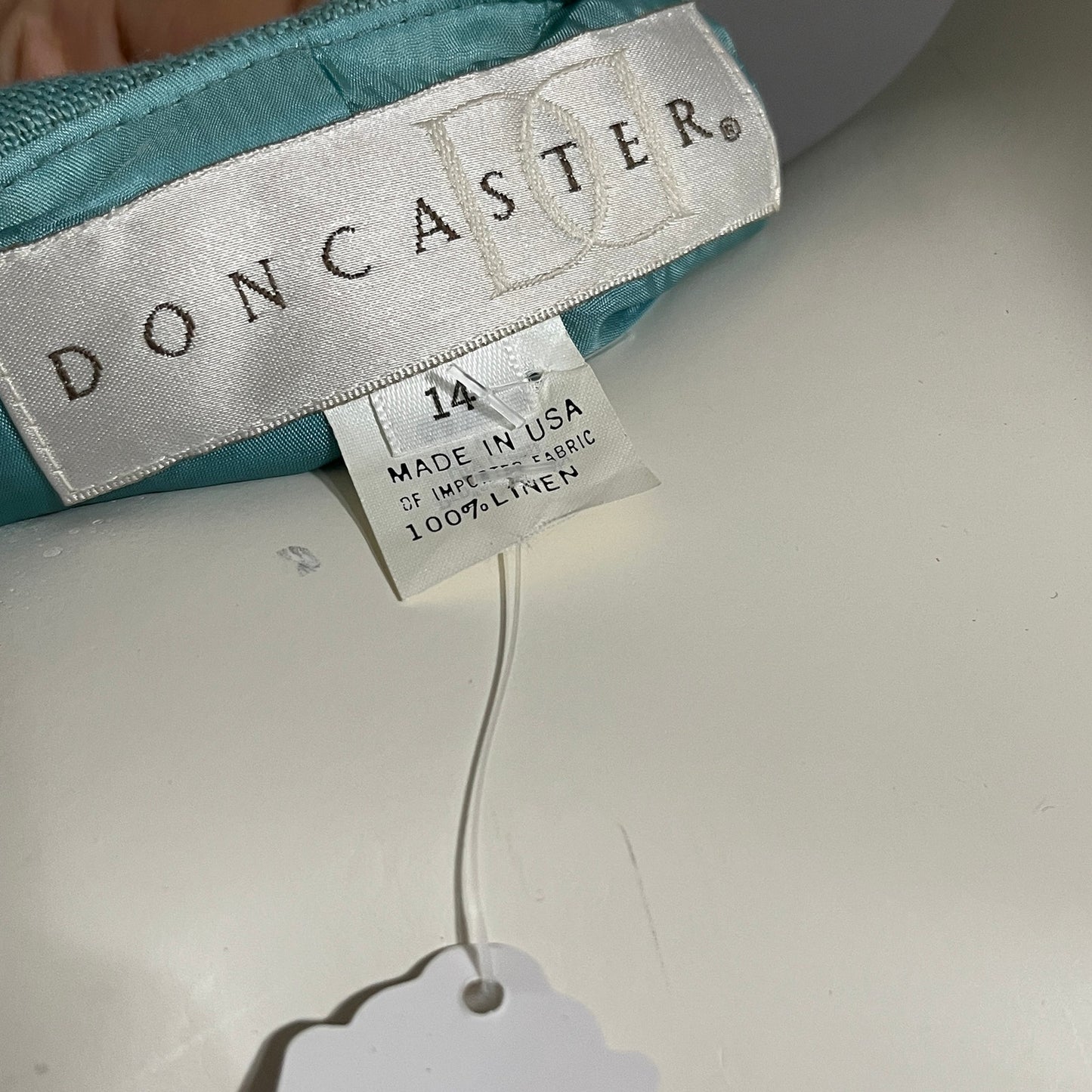 Doncaster Mint Women’s Green 100% Linen 2 Pc Pant Suit-LARGE