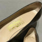 Salvatore Ferragamo Brown Leather Loafers With Gold Buckle Block Heel Sz-6 1/2