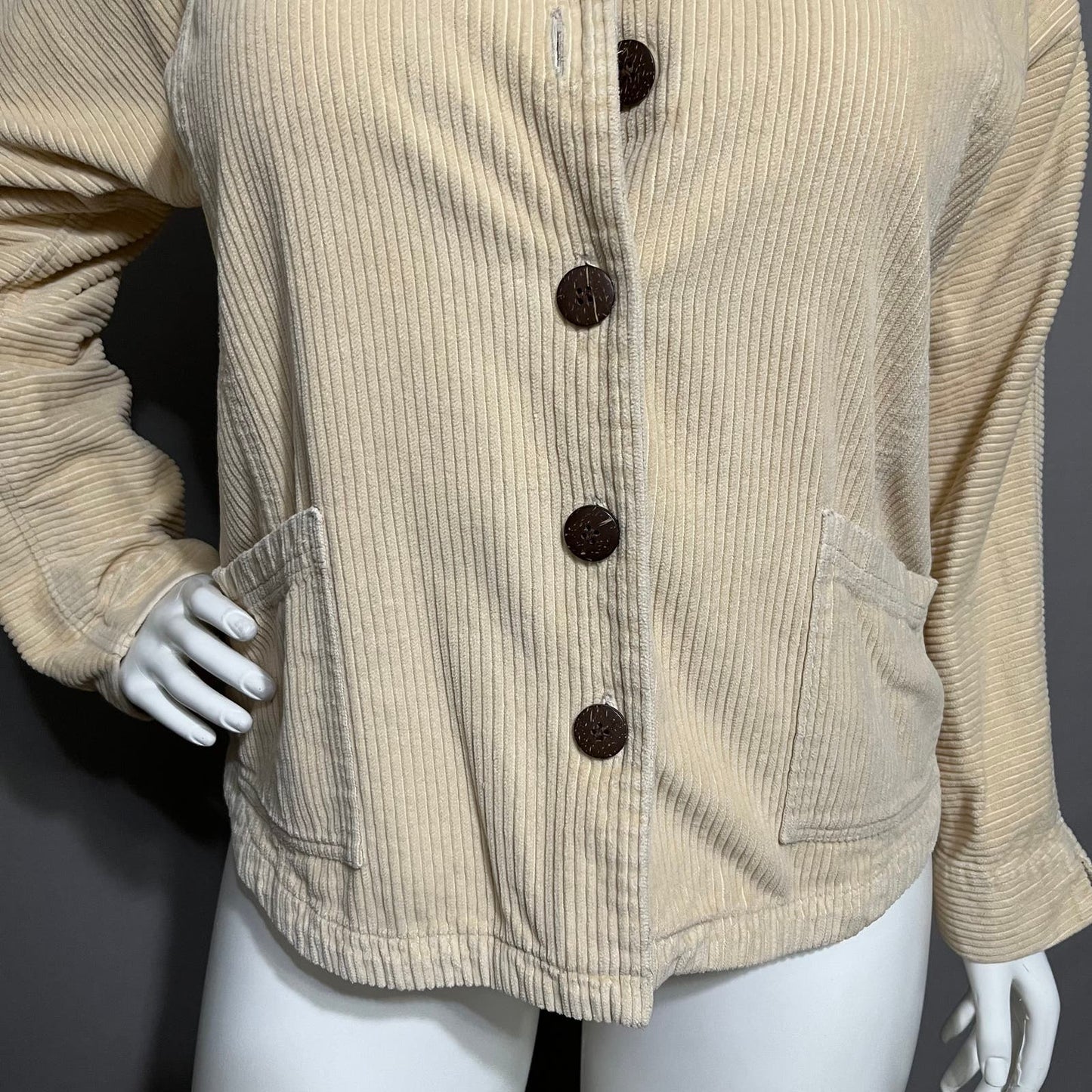 Danielle Martin Cream Corduroy 100% Cotton Jacket Sz-XL