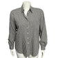 Jones New York Gingham Brown Button Front Top Sz-12