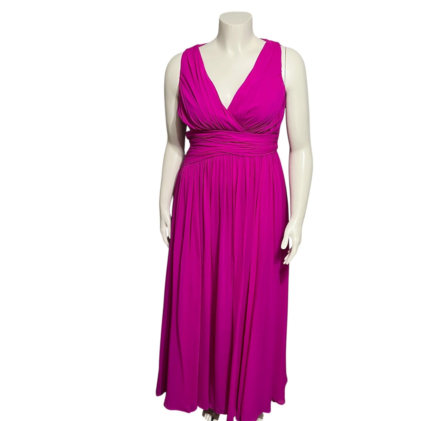 Badgley Mischka Women’s Special Occasion 100% Silk Fushia Pink Dress Sz-8