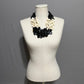 Wooden Black & Cream Circle 5 Layered Fashion Necklace