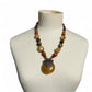 Autumn Beaded Pendant Necklace with Amber and Brown Tones