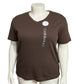 Kim Rogers Chocolate Brown 100% Cotton Tee Sz-XL