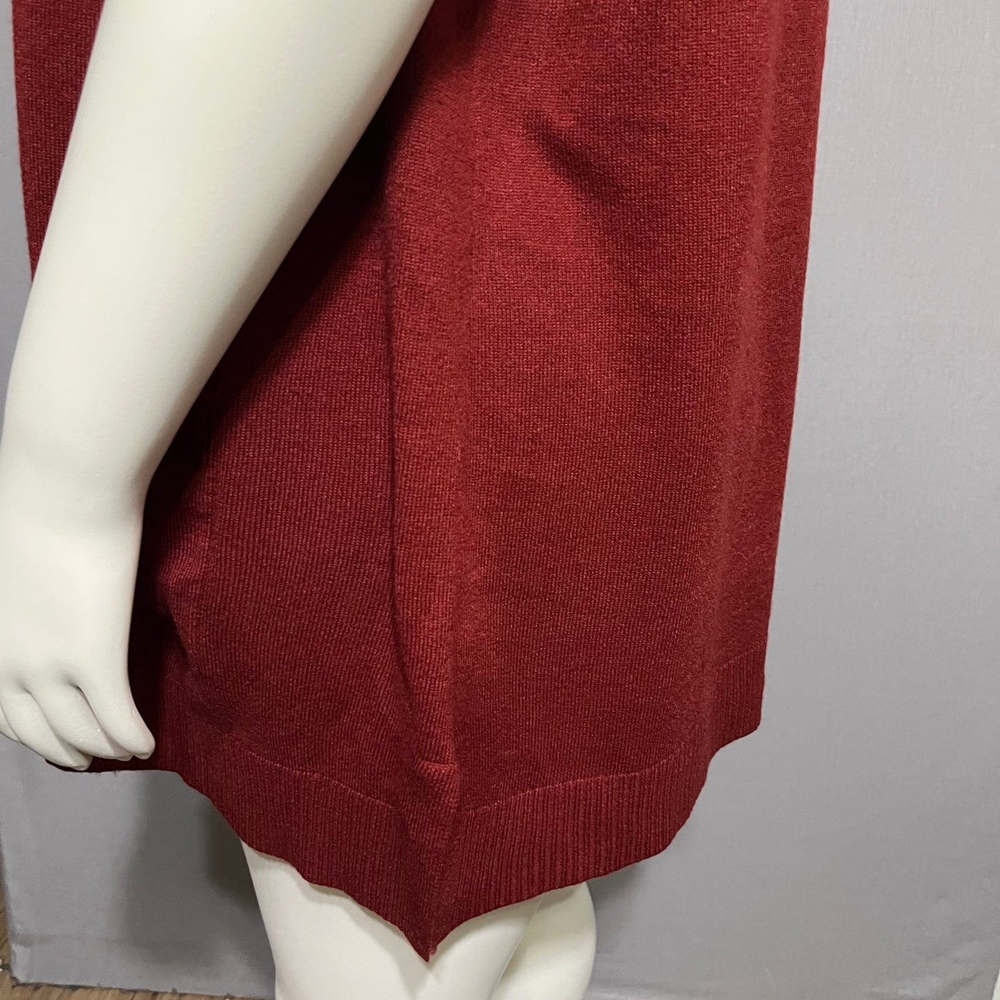 Croft & Barrow Maroon Open Front Sleeveless Cardigan Vest Sz-2X