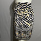 FUDA Vintage Safari Jungle Animal Print Faux Wrap Silk Skirt Sz-Large