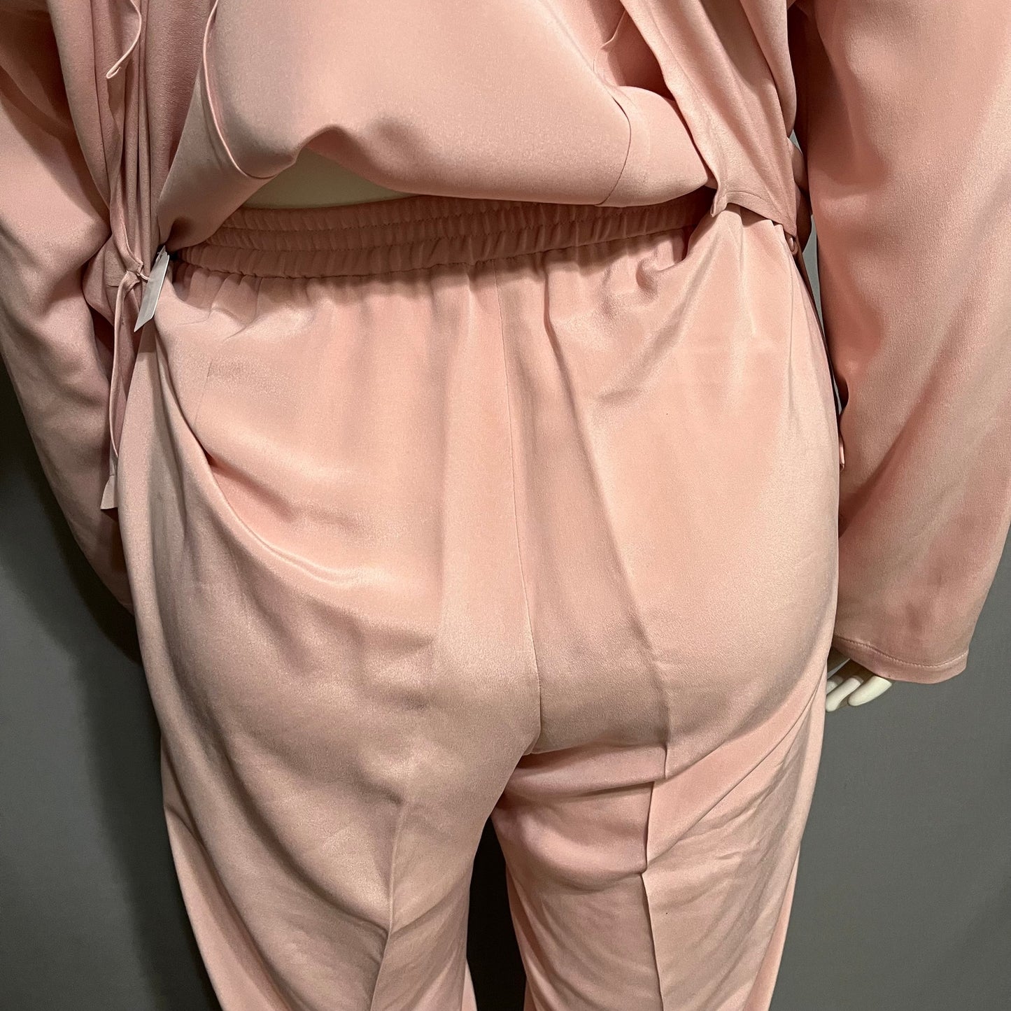 Josephine Chaus Light Pink 2Pc 100% Silk Pant Suit Set Sz-18